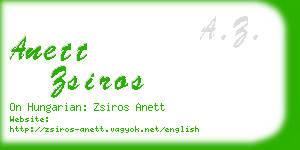 anett zsiros business card